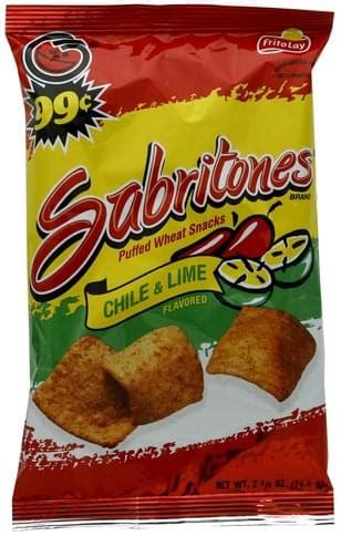 Sabritones Chile & Lime Flavored Puffed Wheat Snacks - 2.625 oz, Nutrition Information | Innit