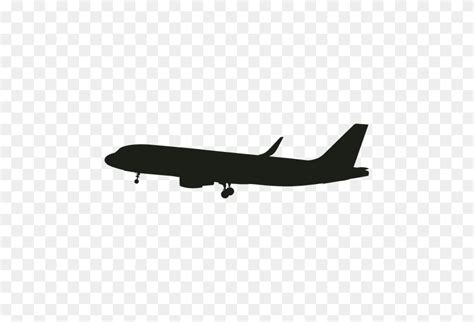 Airplane Landing Silhouette Side View - Airplane Silhouette PNG - FlyClipart