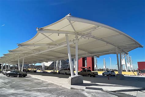 Glow Plaza PTFE Tensile Canopy Structure - Enclos Tensile Structures