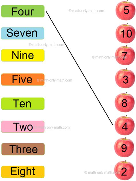 Numbers and their Names | Match the following Numbers to their Names