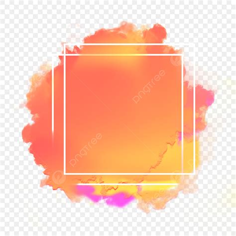 Orange Color Abstract Frame Art, Frame, Pastel, Square PNG Transparent ...