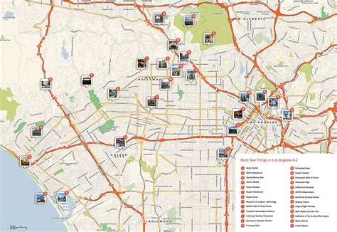 Printable Map Of Los Angeles Attractions - Printable Online