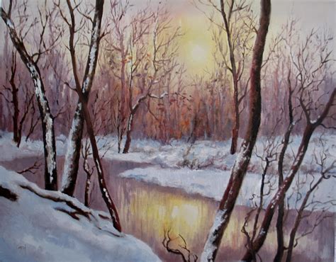 Nel's Everyday Painting: Winter Sunrise - SOLD