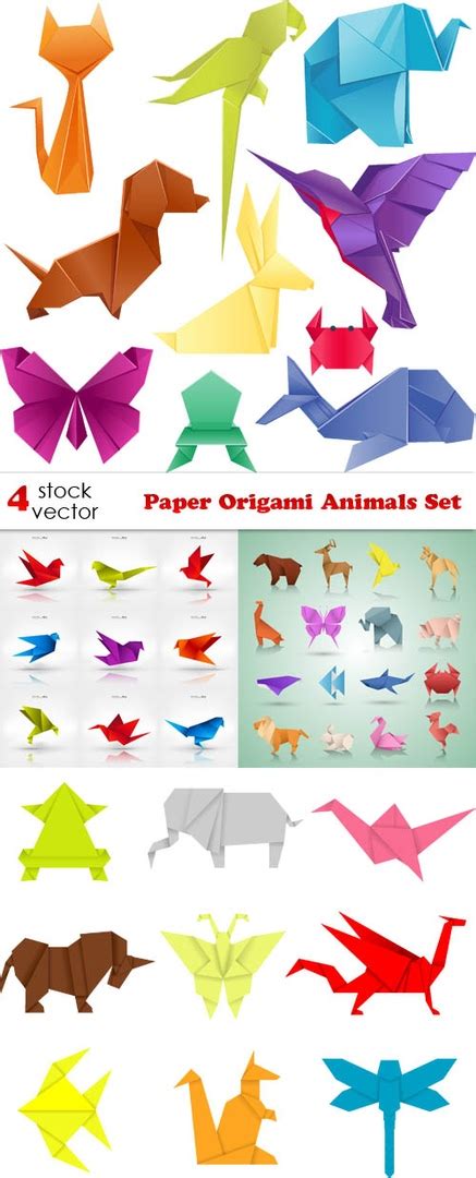 Download Vectors - Paper Origami Animals Set for free #16330