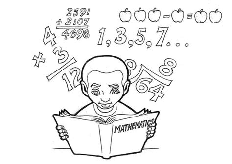 Boy is Learning Math coloring page - Download, Print or Color Online for Free