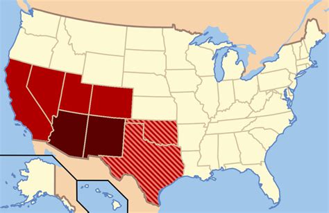 Southwest map - Southwestern United States - Wikipedia | Rock hounding, United states map, State ...