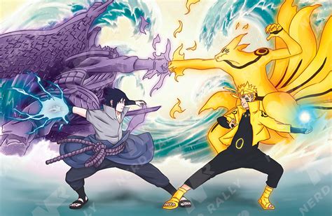 Naruto ( Kurama Form ) vs. Sasuke ( Susanoo Form ) - Nerd Rally