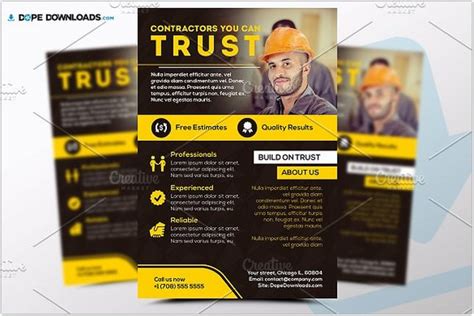 20+ Eye-Catching Contractor Flyer Templates & Designs 2018 - Templatefor