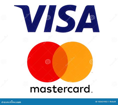 Visa and Mastercard logos editorial stock photo. Image of line - 102631953