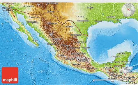 Physical 3D Map of Mexico