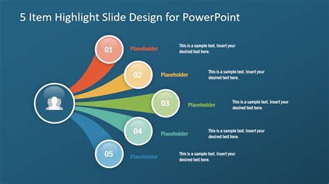 5 Item Highlight Slide PowerPoint Template - SlideModel