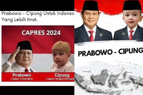 Meme Prabowo Bersanding dengan Rayyanza Viral di Medsos: Prabowo-Cipung untuk Indonesia Lebih ...