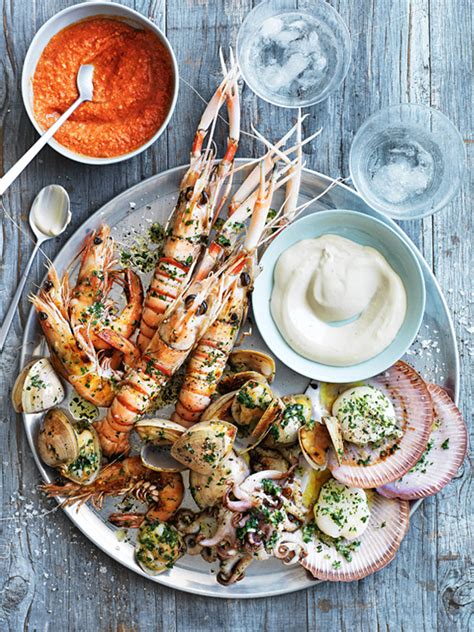 Char Grilled Seafood Platter With Romesco And Aioli | Donna Hay