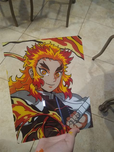 Anime Glass Painting (Rengoku & Tanjiro Demon Slayer) caodangnghekg.edu.vn