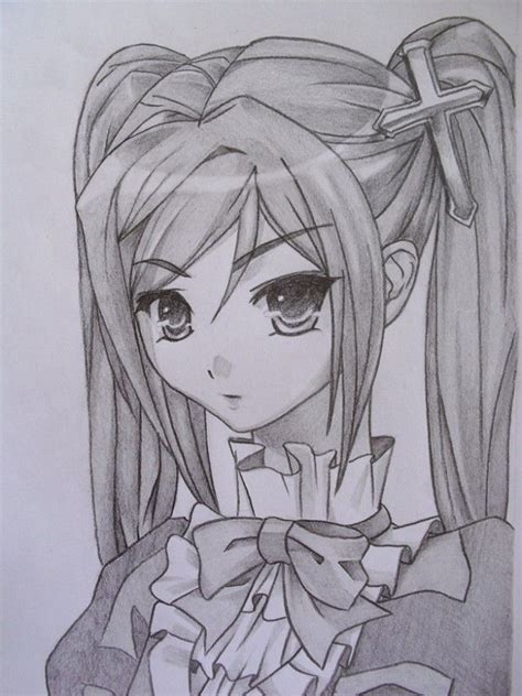 Anime Drawings In Pencil Girl