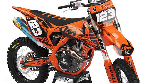 Custom dirt bike Graphics kit ktm FACTORY Neken black/orange CA32C | custom-graphics-mx