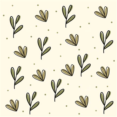 Aesthetic Leaves Pattern With Pastel Background, Wallpaper, Pattern, Cute Background Image And ...