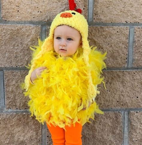 Yellow Chicken Costume Baby Halloween Feathered Costume by - Etsy