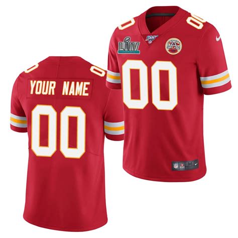 Kansas City Chiefs Custom Red Super Bowl LIIV Path 100 Game Jersey - jerseys2021