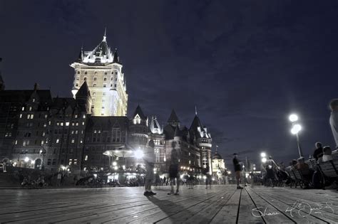 Quebec Boardwalk and Château Frontenac by Night, Quebec, Canada