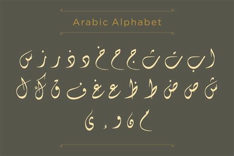 Arabic Alphabet Calligraphy Fonts Style 22054033 Vector Art at Vecteezy