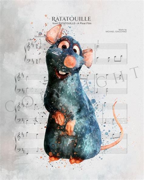 Ratatouille print Ratatouille Music sheet print Disney poster | Etsy ...