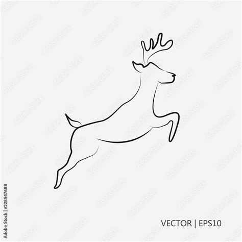 Vector illustration. Jumping deer. An animal. Sketch. Drawing for ...