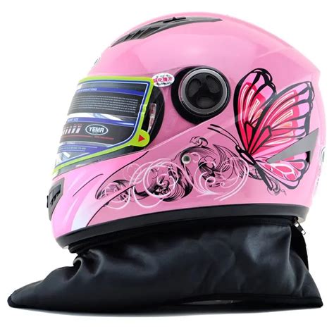 Aliexpress.com: Comprar Casco de motocicleta de cara completa de mariposa rosa para mujer ...