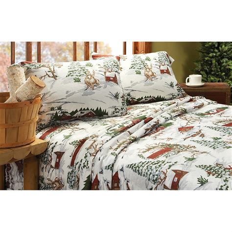 Winter Lodge Flannel Sheet Set - 209126, Sheets at Sportsman's Guide