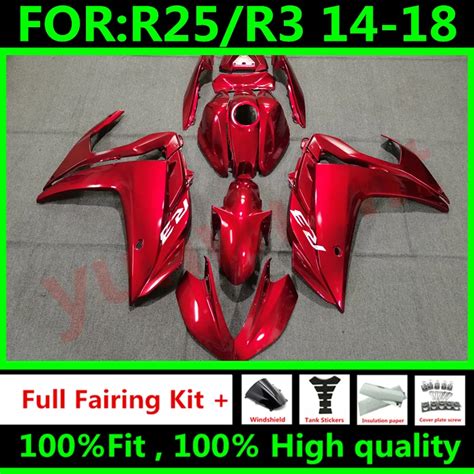 New Abs Motorcycle Full Fairings Kit Fit For Yamaha Yzf R3 2015 2016 2017 2018 Yzf R25 15 16 17 ...