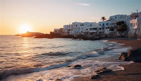 Premium AI Image | Sunset in mykonos