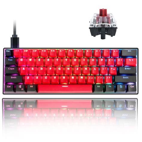 Buy Guffercty kred Gk61 60% Mechanical Keyboard Linear Red Switch Hot ...