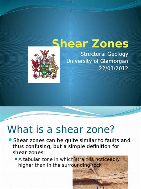 Shear Zones: Structural Geology University of Glamorgan 22/03/2012 | PDF | Fault (Geology ...