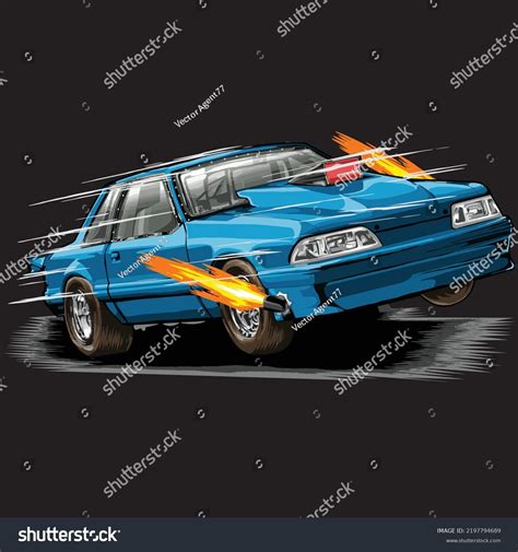 Drag Racing Car Isolated On Black Stock Vector (Royalty Free) 2197794689 | Shutterstock