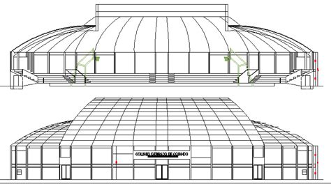 Coliseum Architecture Layout and Elevation dwg file - Cadbull