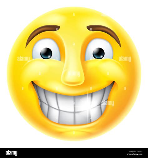 A smiling cartoon emoji emoticon smiley face character Stock Photo - Alamy