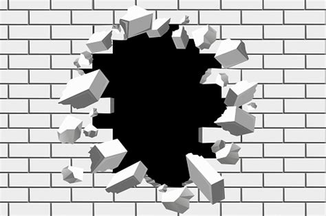 Brick Wall Break Vector Background Stock Illustration - Download Image Now - Wall - Building ...