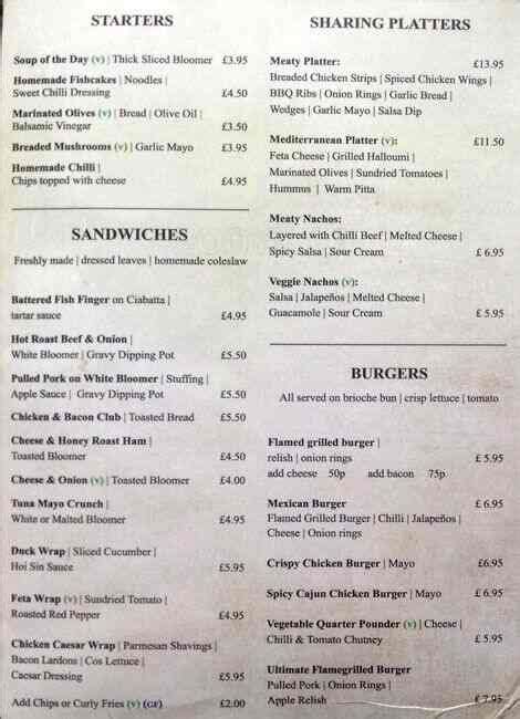 Crown & Anchor Menu, Menu for Crown & Anchor, Piccadilly, Manchester ...