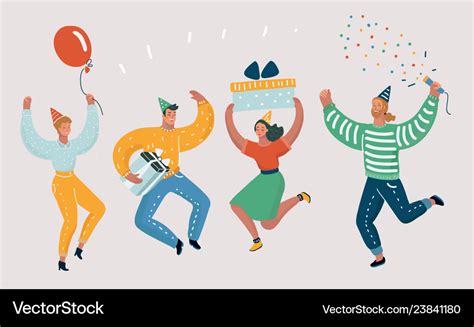 Happy people celebrate an important event Vector Image