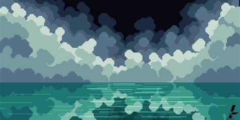 The first attempt to making clouds : r/PixelArt