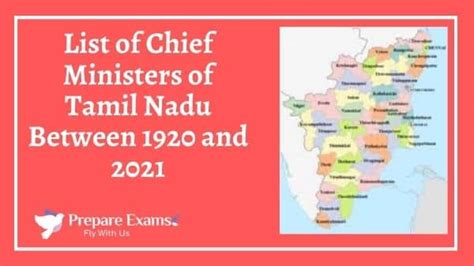 List of Chief Ministers of Tamil Nadu - PrepareExams