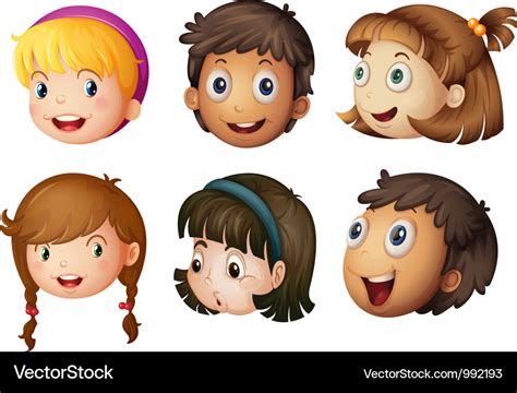 Emotions Children Face With Different Expressions Vector Image 30E