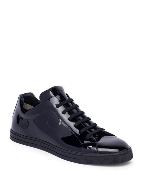 Fendi Monster Patent Leather Sneakers in Black for Men | Lyst