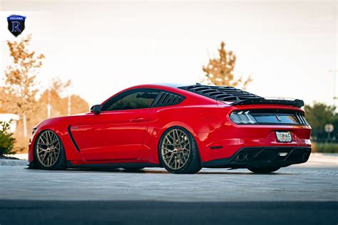 Ford Shelby Mustang GT350 Red with Bronze Rohana RFX10 Aftermarket ...