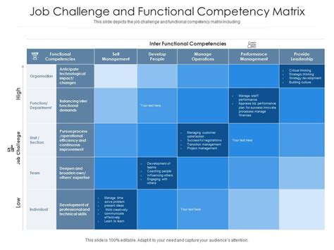 Job Challenge And Functional Competency Matrix | Presentation Graphics ...