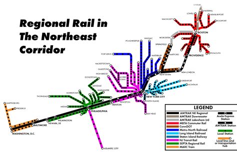 Northeast Corridor Commuter Rail map : r/urbanplanning