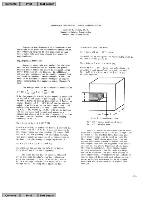 Transformer Core Design Consider at | PDF | Inductor | Transformer