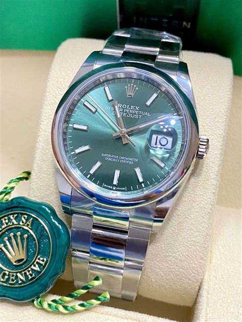 Rolex Datejust 36 Mint Green Dial Bran New, Luxury, Watches on Carousell