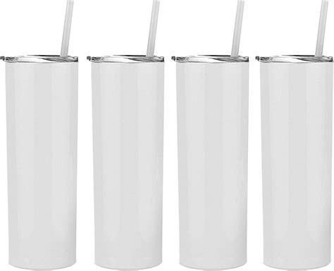 White Maars 20 oz. Skinny Steel 4 Pack Double Wall Stainless Tumbler ...