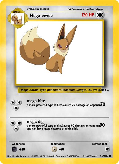 Mega eevee pokemon card by KiraTheZoroa on DeviantArt